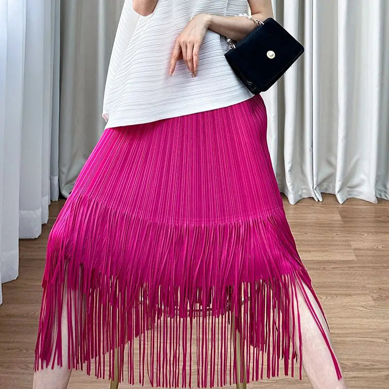 Conjunto Dos Piezas Flecos - Top Sin Mangas Falda A-Line