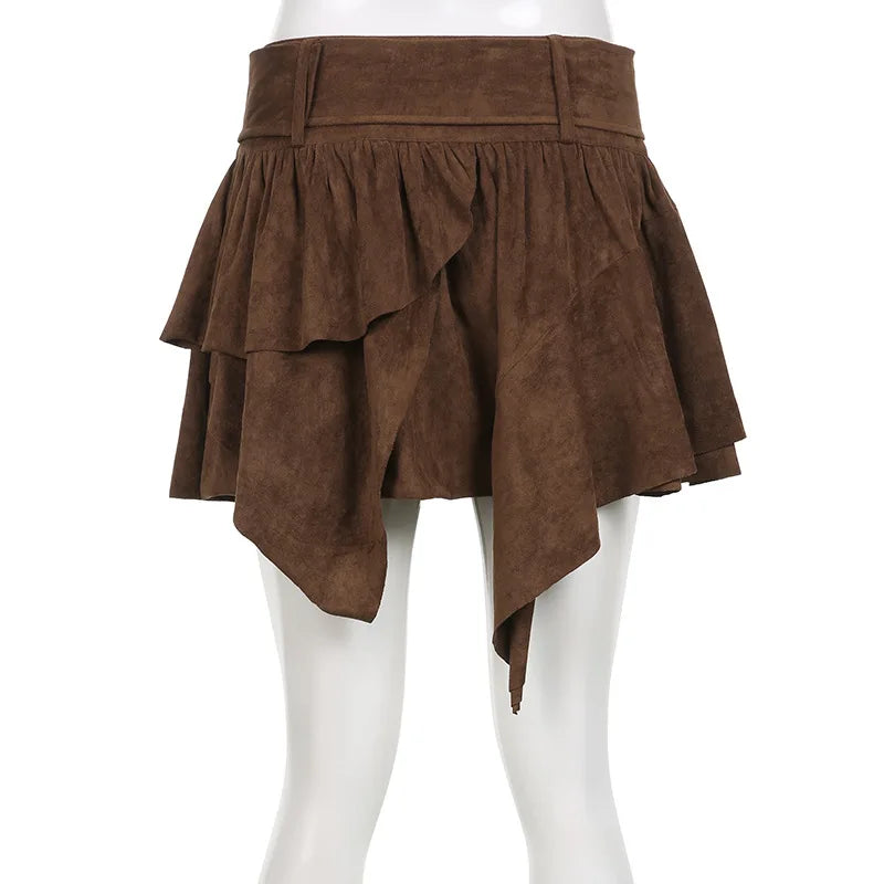 Minifalda Multicapa Mujer Retro Línea A