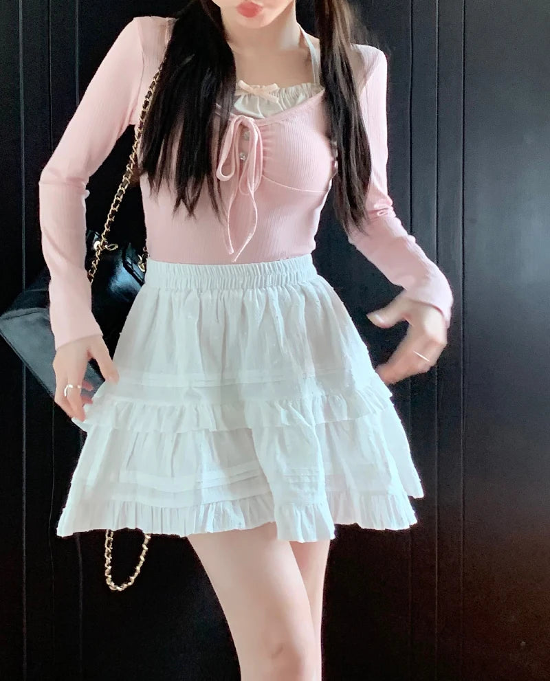 A-Line Mini Skirt - Preppy Street Style A