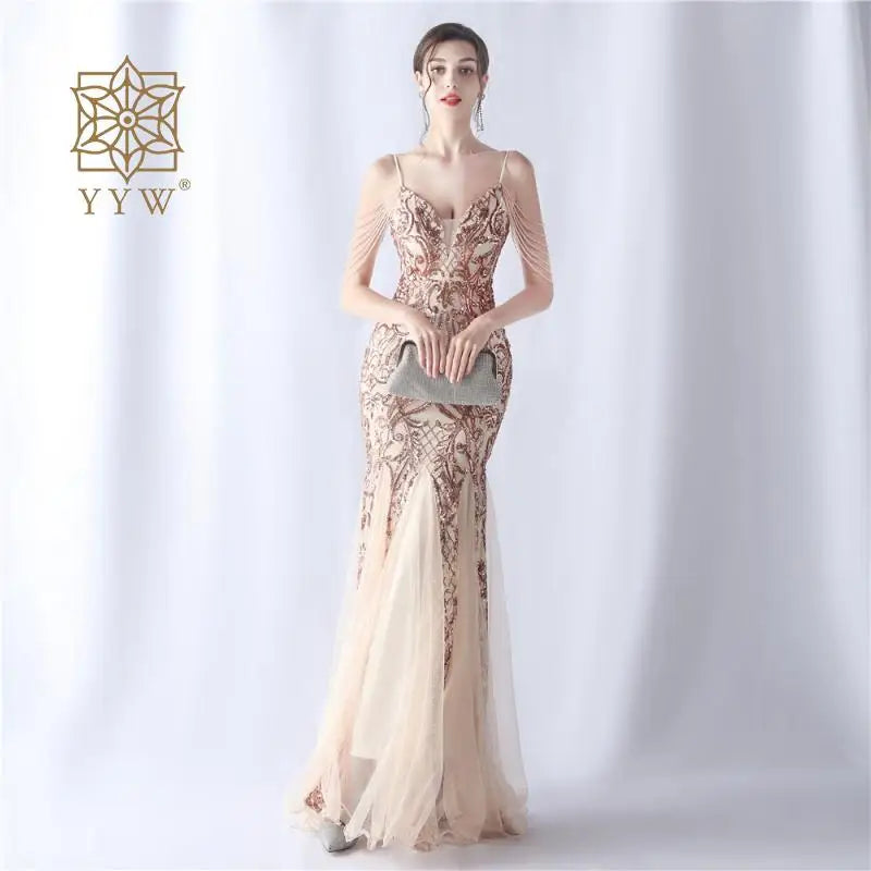 Prom Dress - Sequin Long Cocktail Luxury