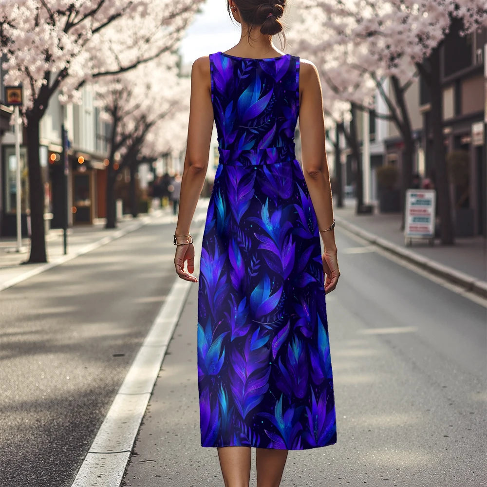 Vestido Floral Línea A Fresco Ceñido Sublime Francés