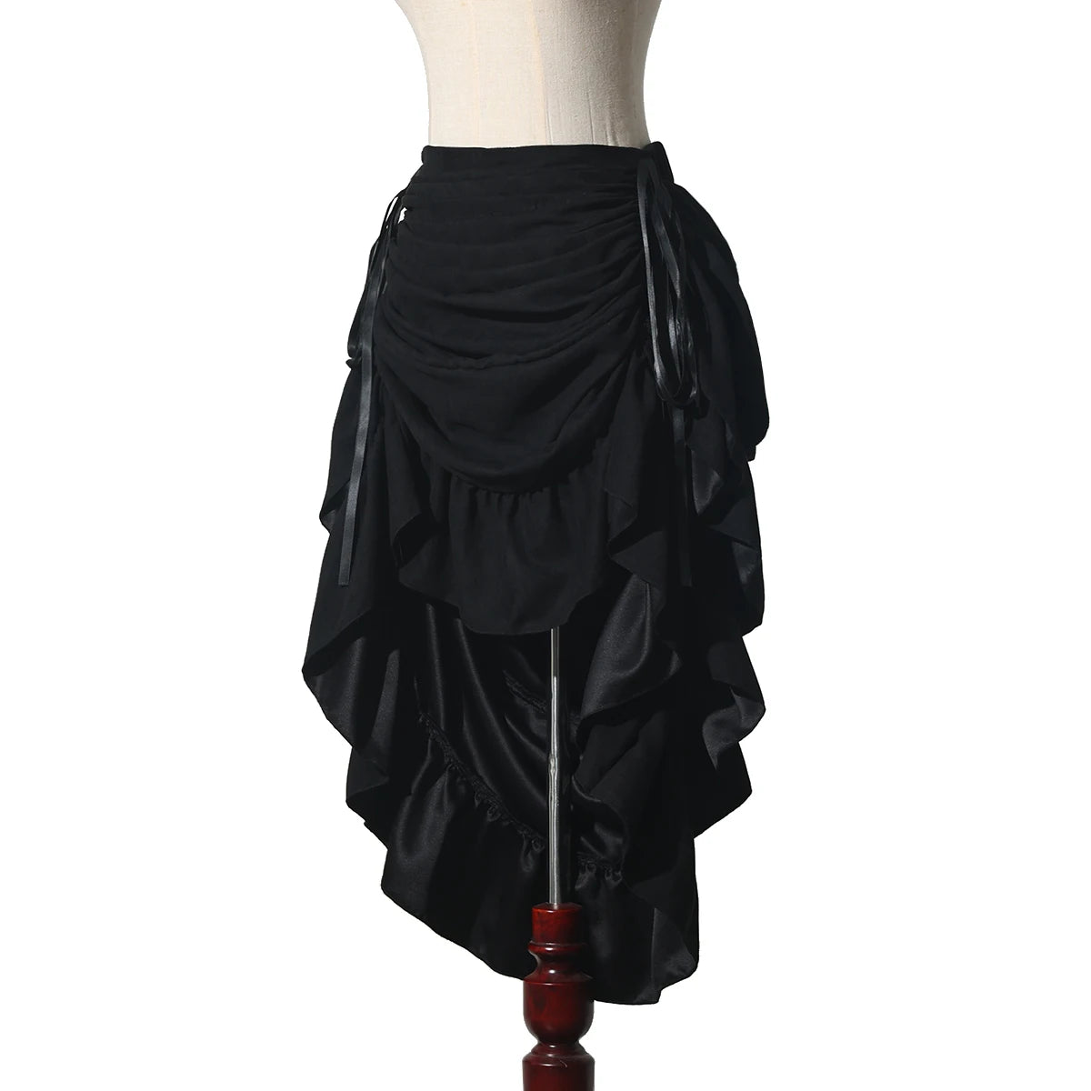 Pirate Skirt Women Renaissance Gothic Medieval Costume Drawstring High Low Skirt Victorian Steampunk Ruffles Irregular Skirts