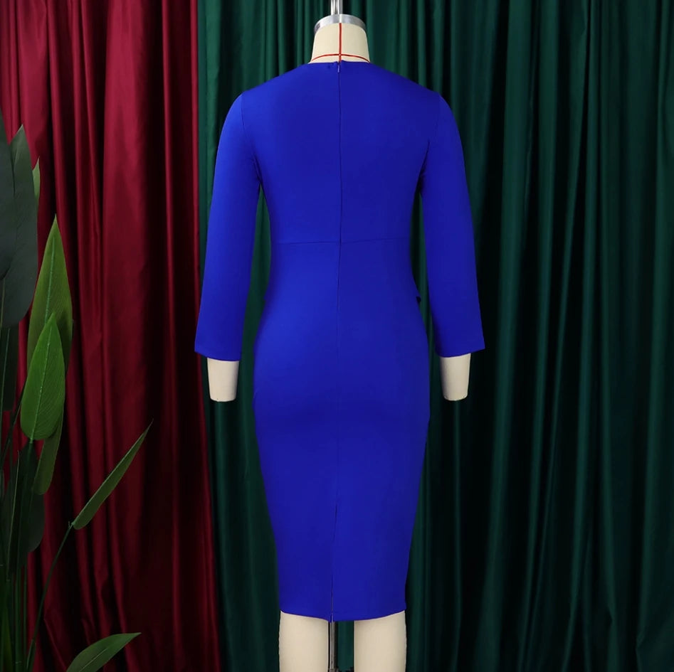 Office Dress - Bodycon Wrap Hip Midi 2024