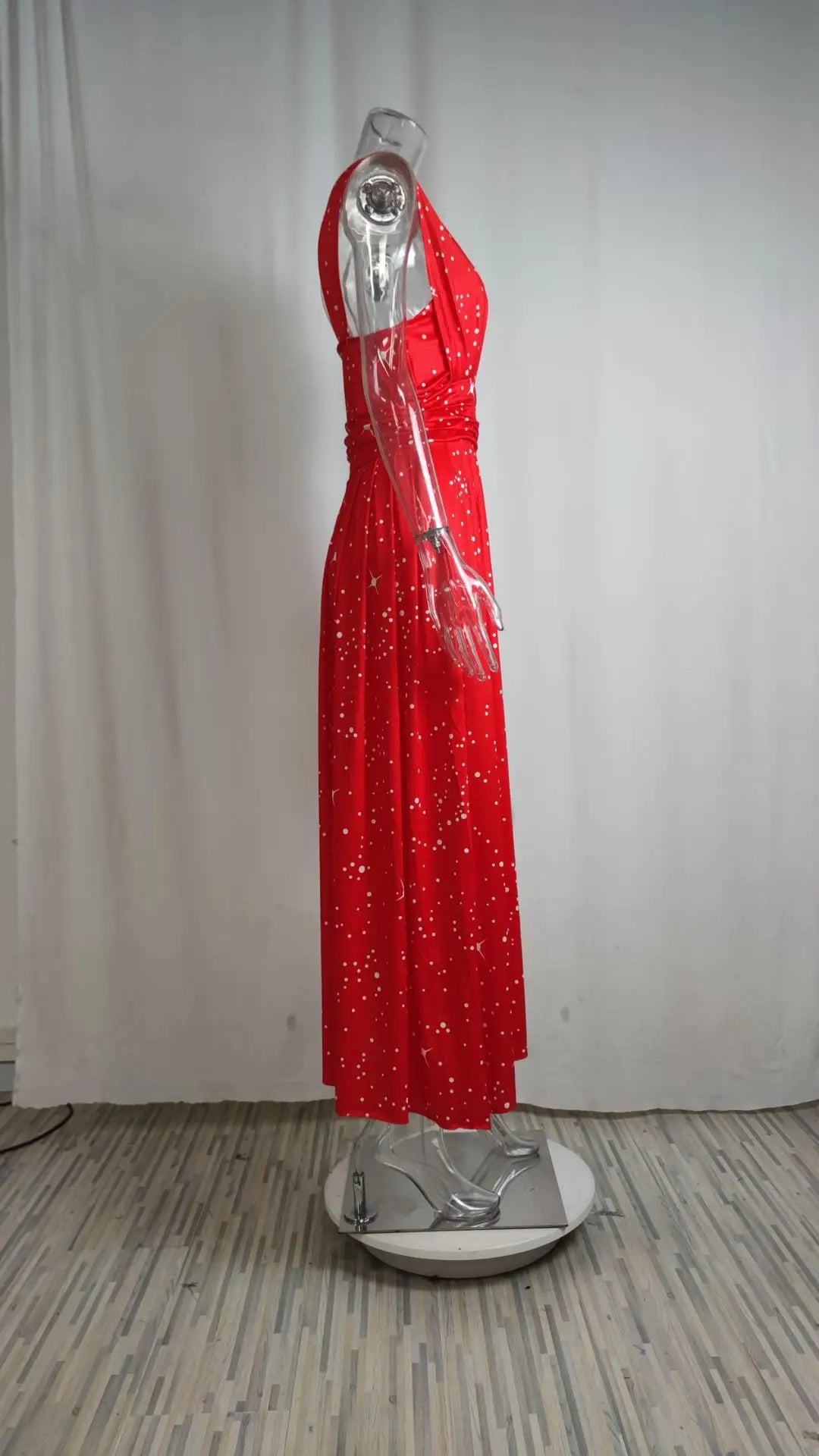 Vestido de Gala Hombros Descubiertos Asimétrico Ceñido Elegante Noche