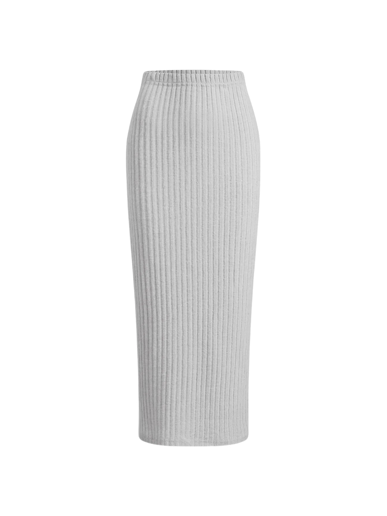 Falda Midi Casual Mujer Cintura Elástica