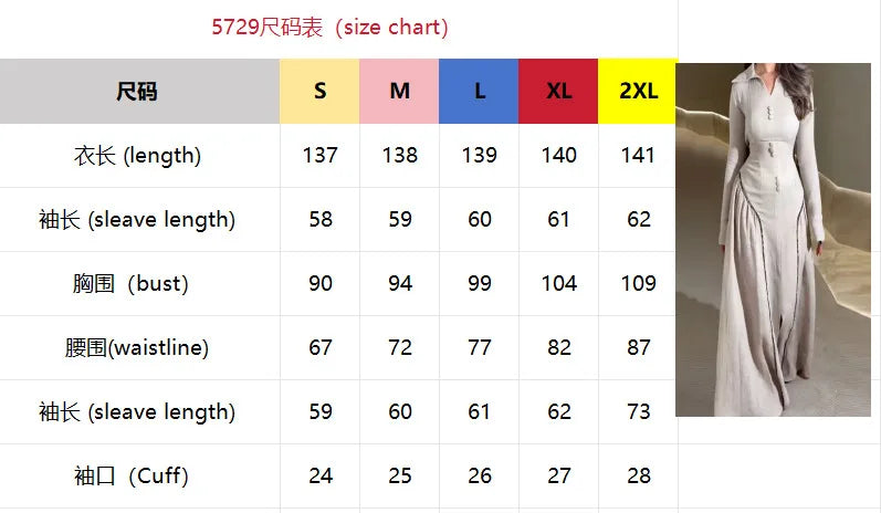 Vestido Maxi Manga Larga Línea A Estilo Chino Retro Verano