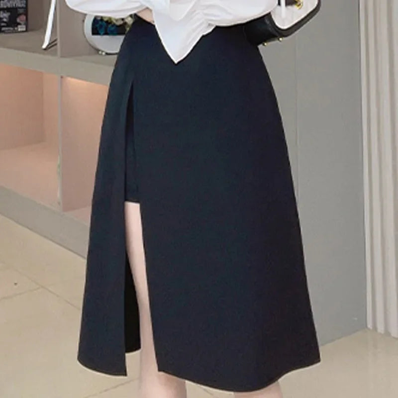 Falda Asimétrica con Abertura Mujer Línea A