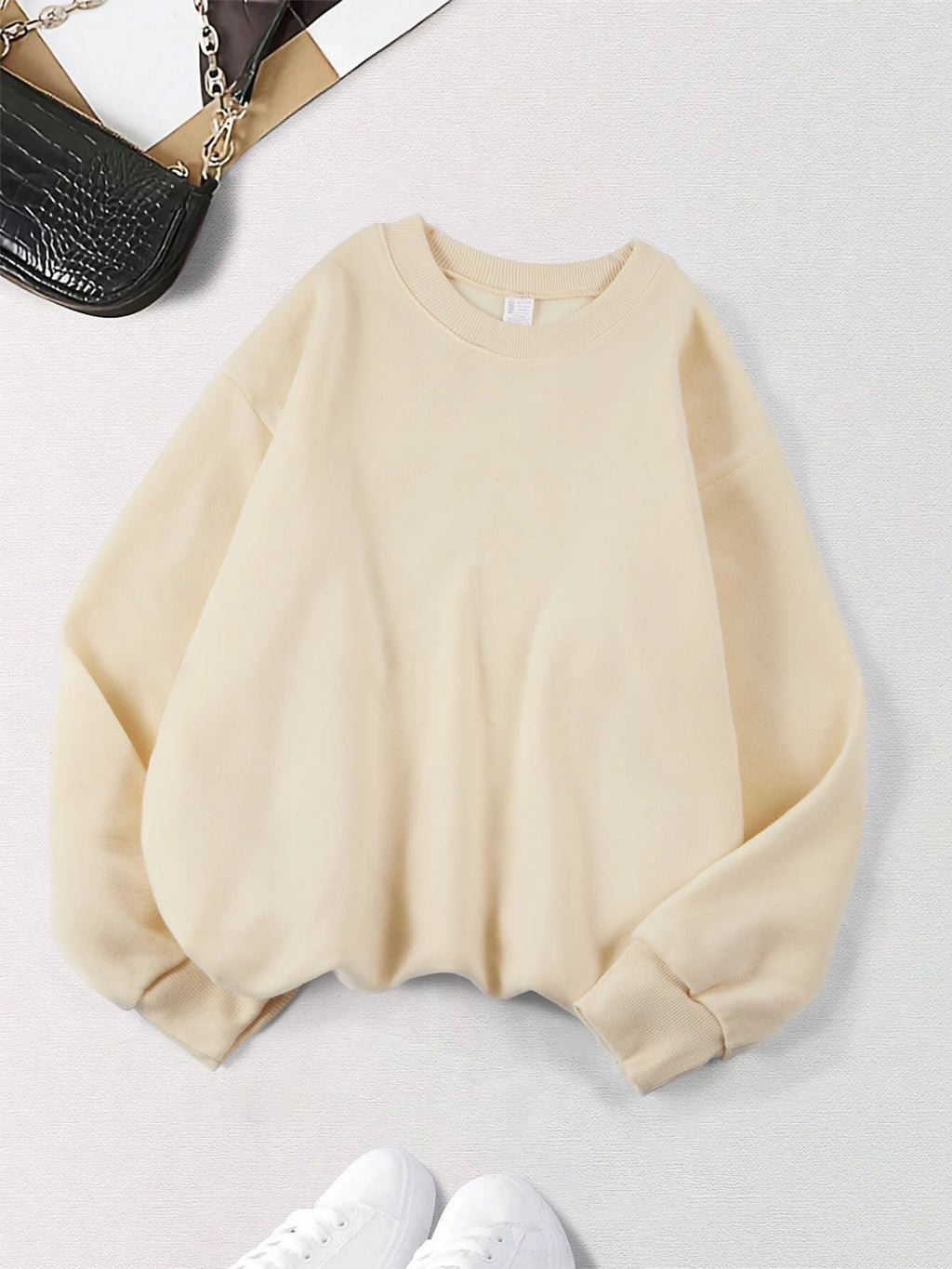 Polerón Cuello Redondo Mujer Felpa Estilo Europeo Americano