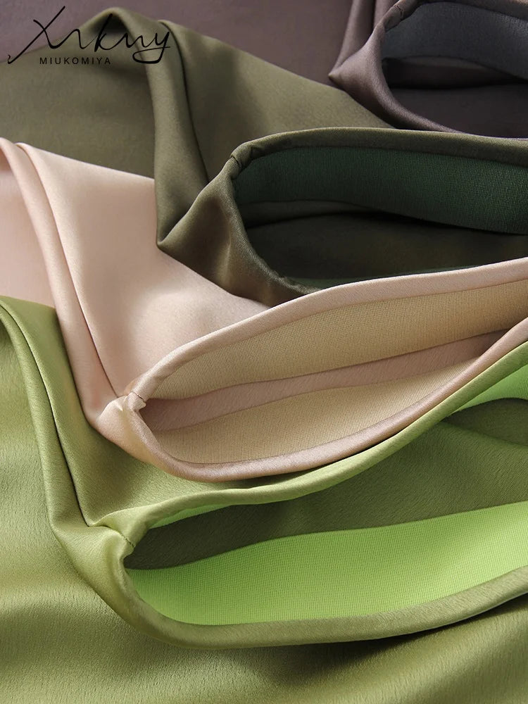 Satin Maxi Skirt - Side Slit