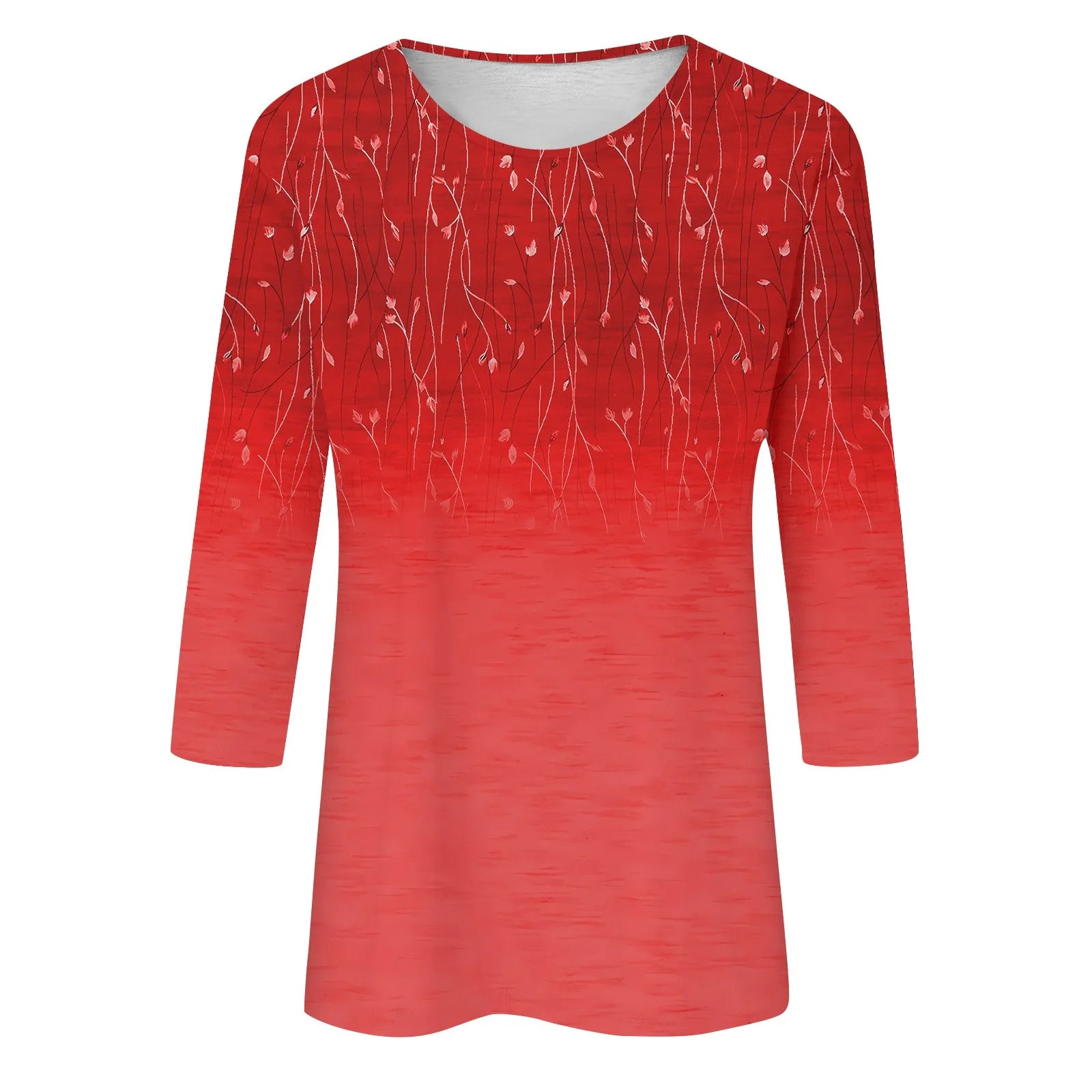 Blusa Estampada Animal Manga Tres Cuartos Cuello Redondo