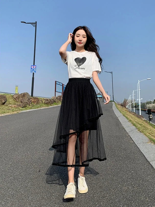 A-Line Maxi Skirt - Long Black Elegant