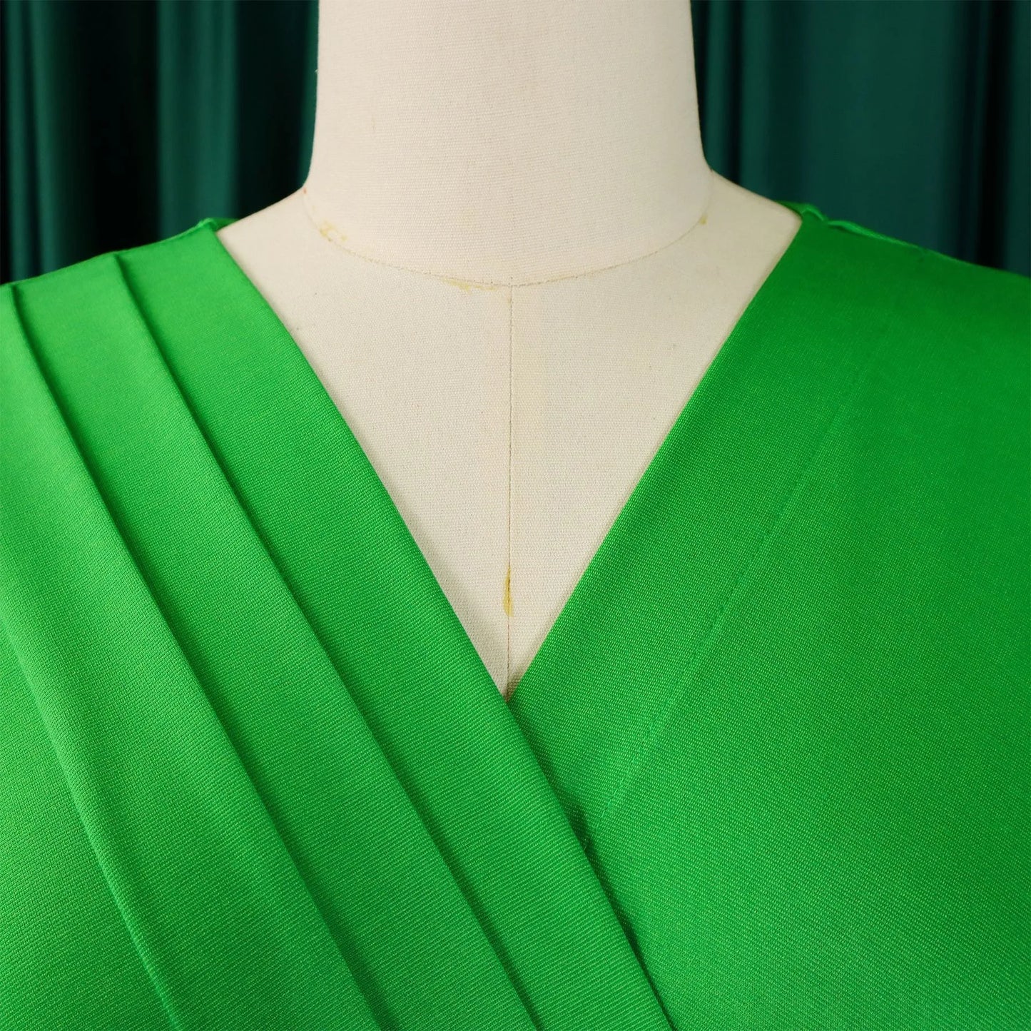 Office Dress - V Neck Belt Pleated Midi