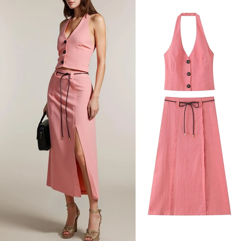 Two Piece Skirt Set Women Summer Suits 2025 Women's Pieces Festival Outfits New Arrivals Full Number Skirts Casual Sets