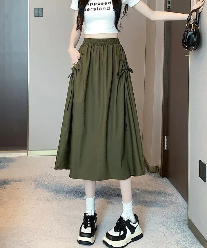 Drawstring Cargo Skirt - Stylish Elegant