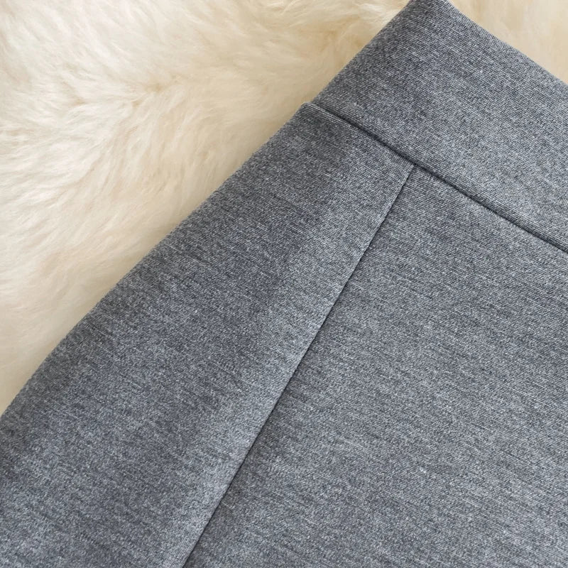 Solid Pencil Skirt - High Waist Office