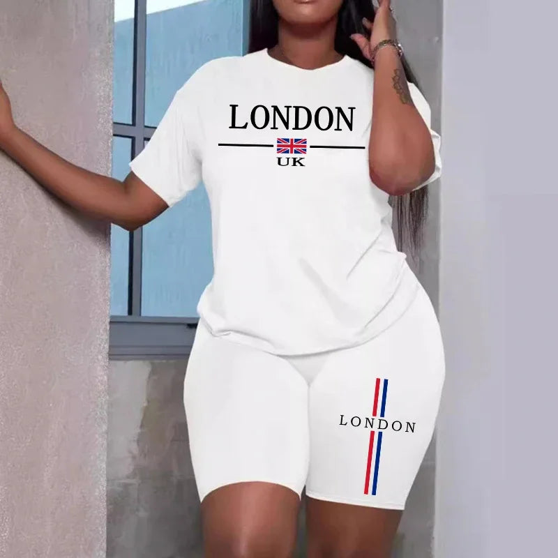 Conjunto Casual Mujer Camiseta Manga Corta y Shorts