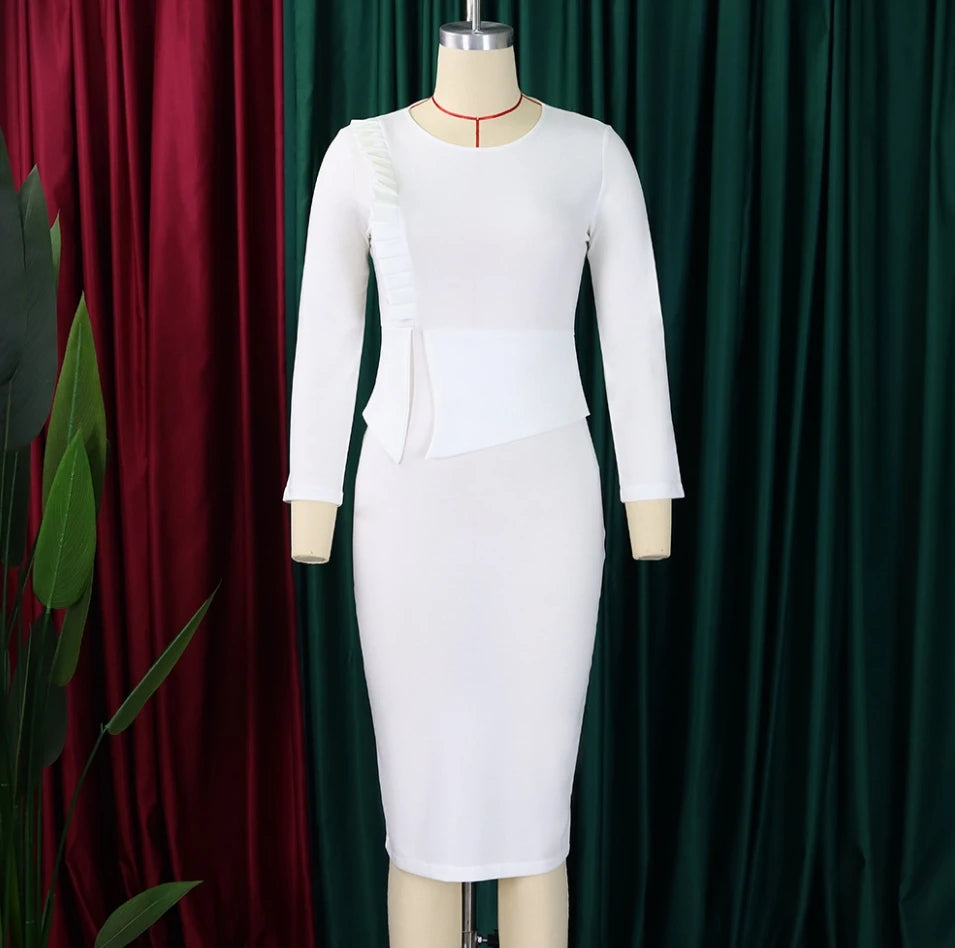 Office Dress - Bodycon Wrap Hip Midi 2024