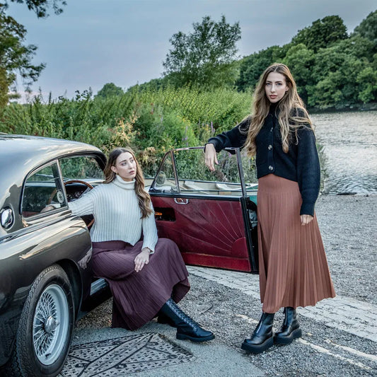 White Denim Skirt - High Waist A-Line Hip