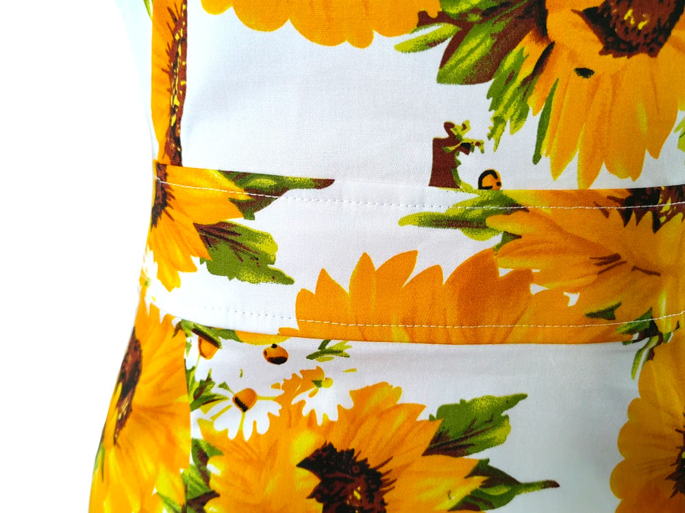 Office Dress - Bodycon Sunflower Vintage Pencil