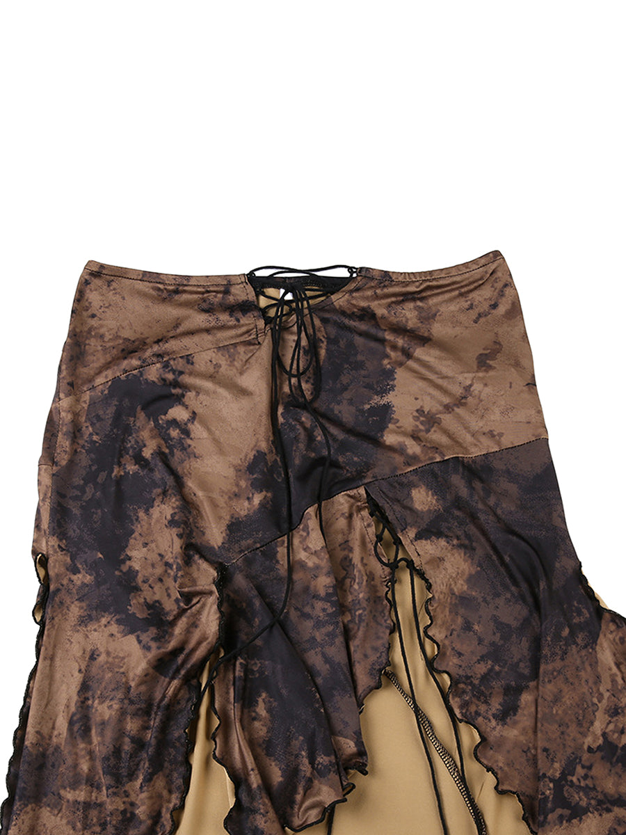 Satin Midi Skirt - High Waist Silk Long