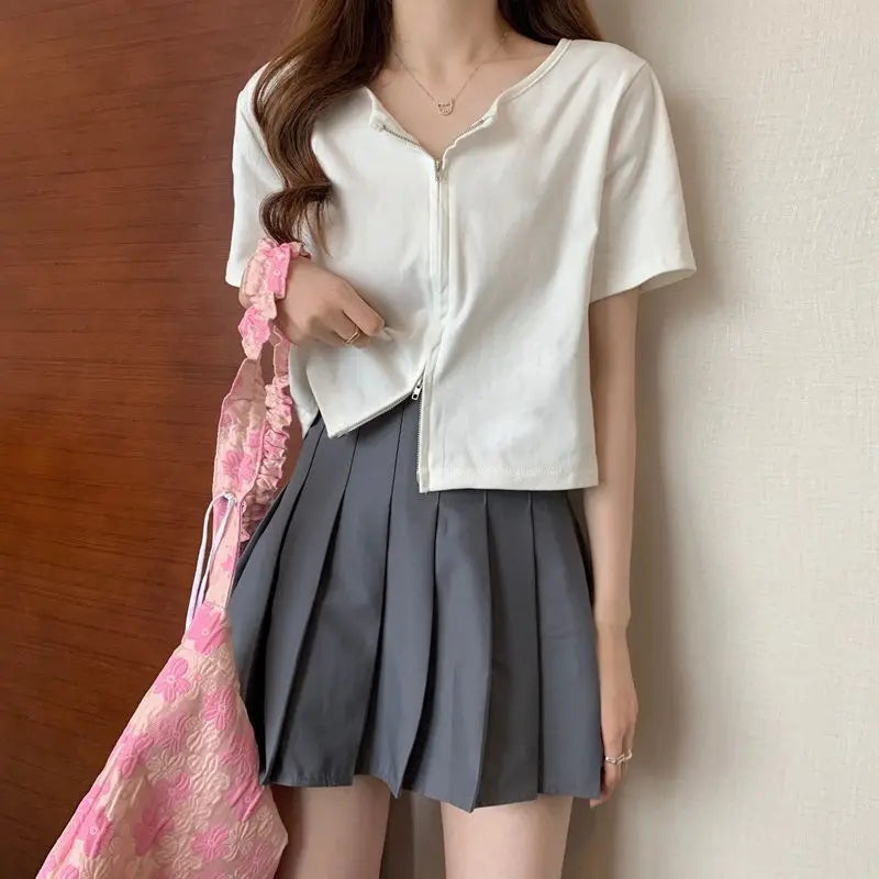 Camiseta Corta con Cuello - Manga Corta Casual Verano