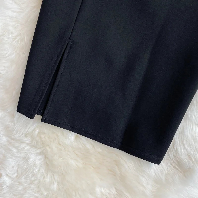 Solid Pencil Skirt - High Waist Office