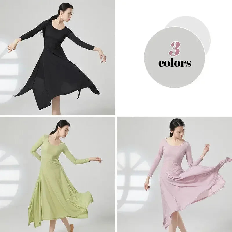 Vestido Danza Moderna Mujer Irregular Cuello U