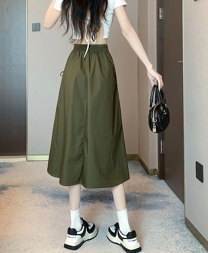 Drawstring Cargo Skirt - Stylish Elegant