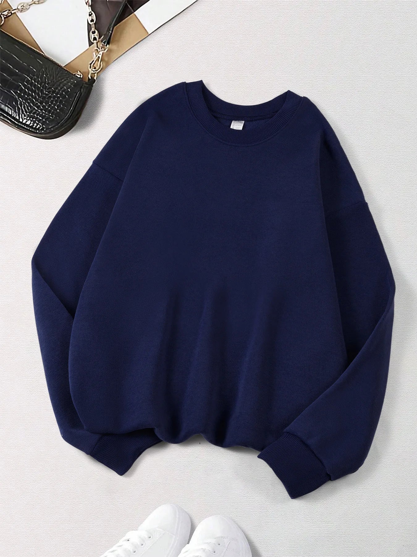 Polerón Cuello Redondo Mujer Felpa Estilo Europeo Americano