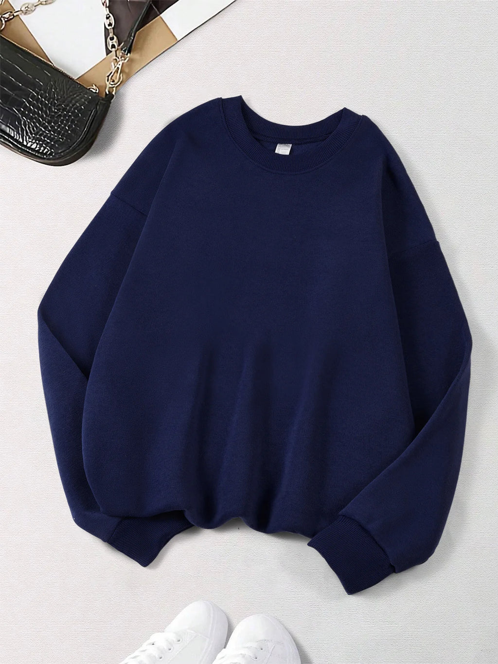 Polerón Cuello Redondo Mujer Felpa Estilo Europeo Americano