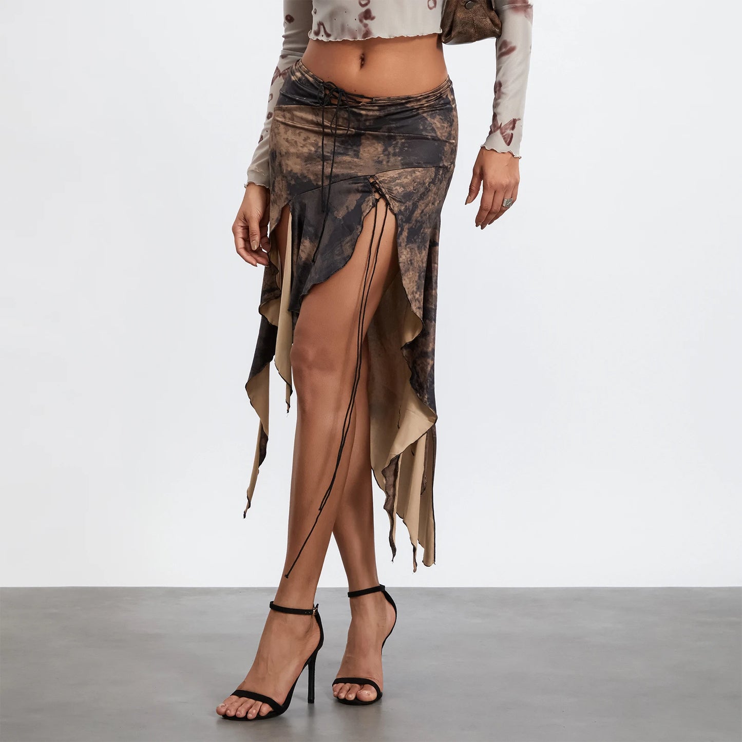 Satin Midi Skirt - High Waist Silk Long