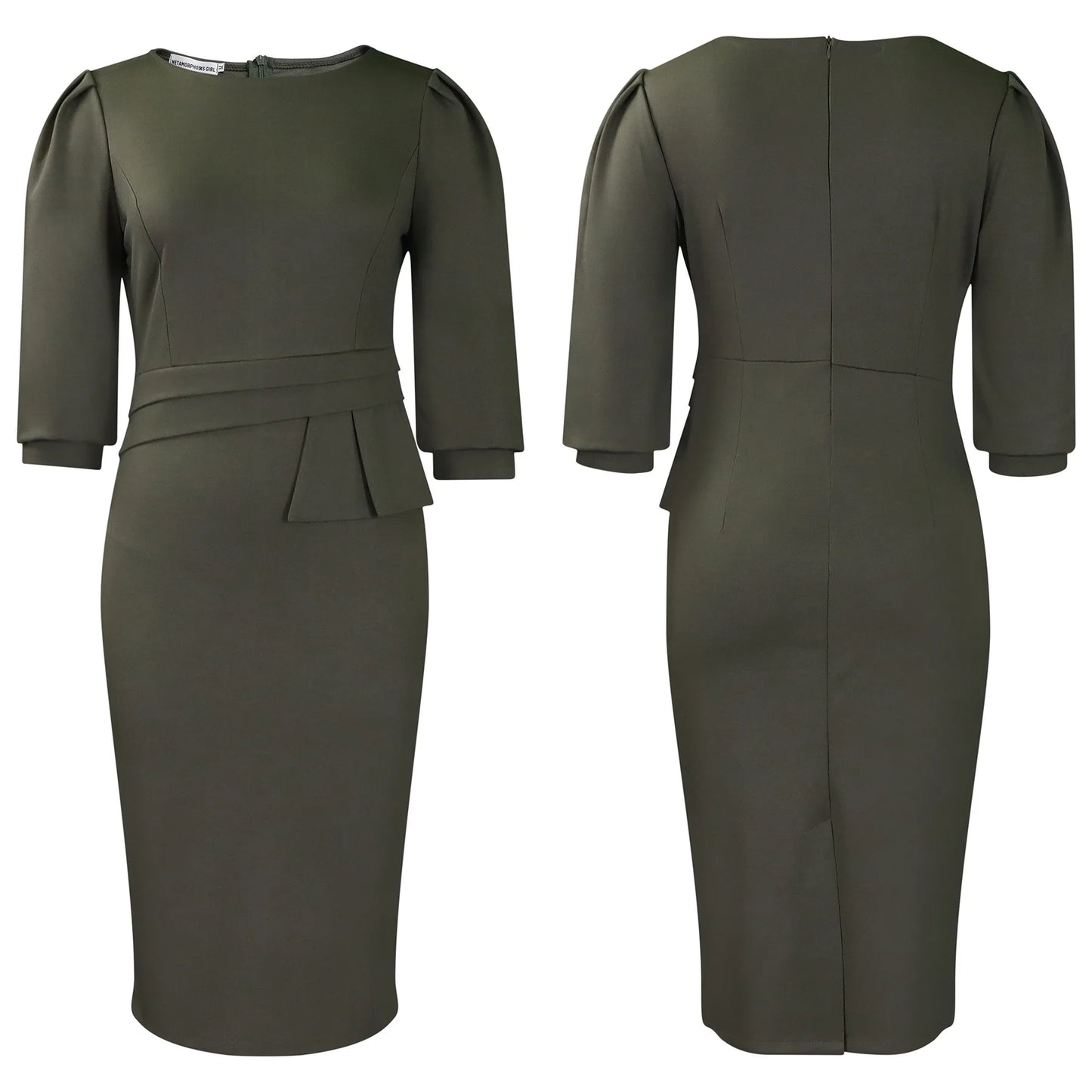 Office Dress - Sheath Half Sleeve Business