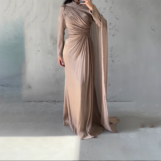 Muslim Evening Dress - High Neck Long Sleeve Mermaid