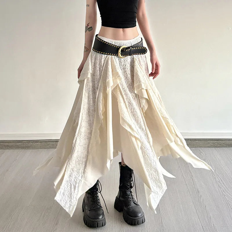 Falda Larga Irregular Mujer Diseño Urbano Verano