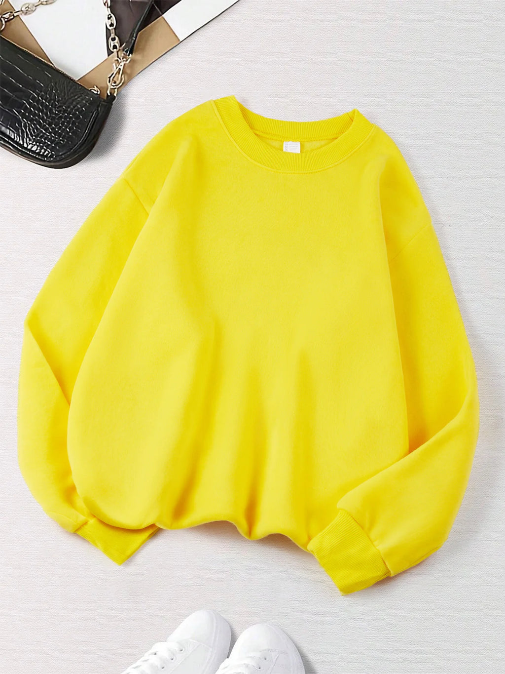 Polerón Cuello Redondo Mujer Felpa Estilo Europeo Americano