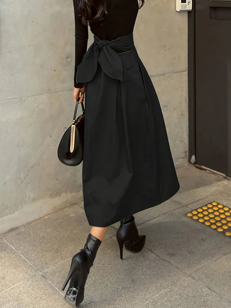 PU Leather Maxi Skirt - High Waist Zipper Style A