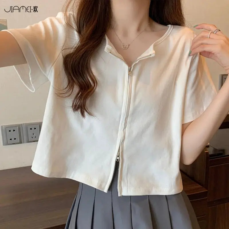 Camiseta Corta con Cuello - Manga Corta Casual Verano