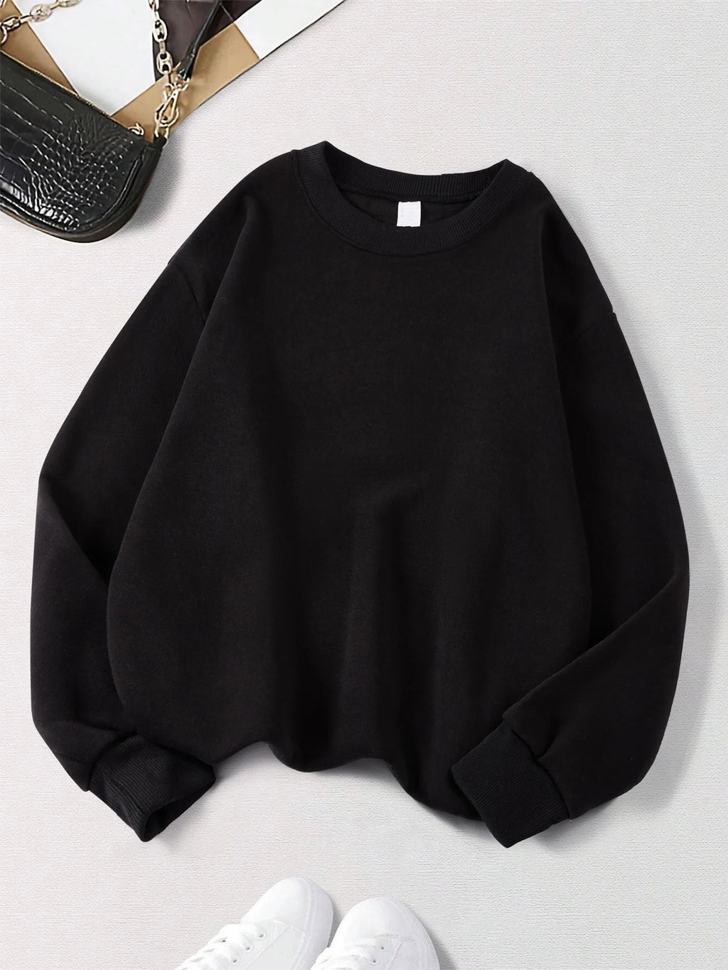 Polerón Cuello Redondo Mujer Felpa Estilo Europeo Americano
