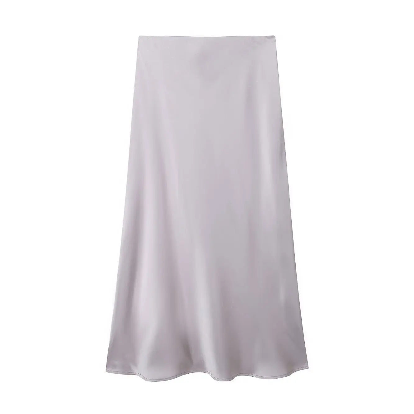 Satin Midi Skirt - High Waist