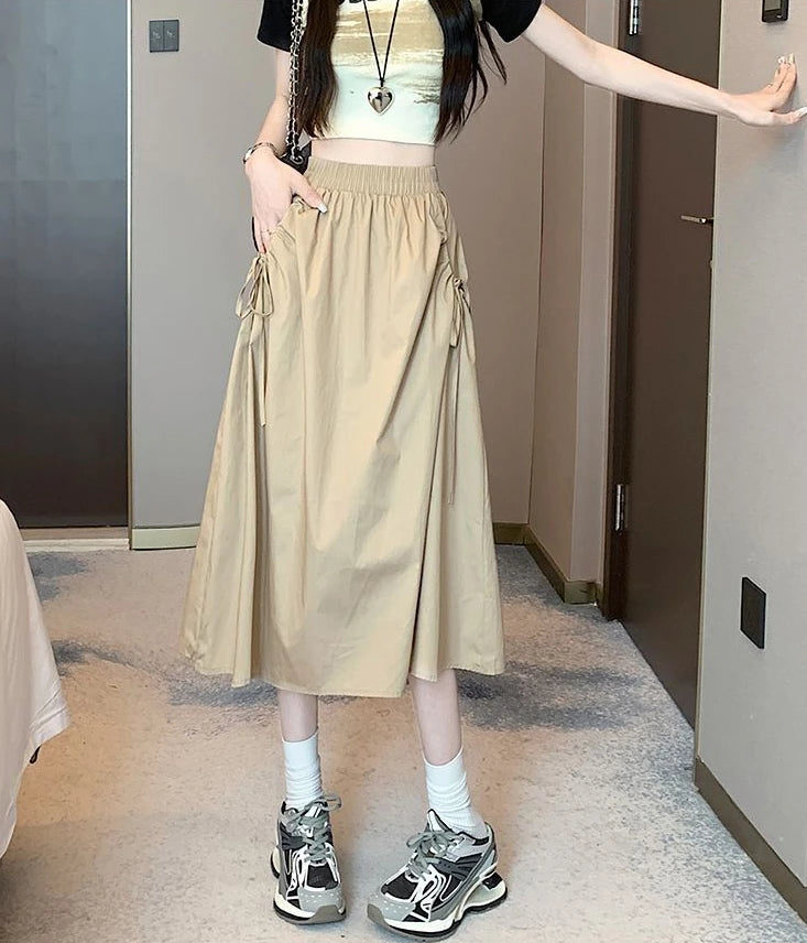 Drawstring Cargo Skirt - Stylish Elegant