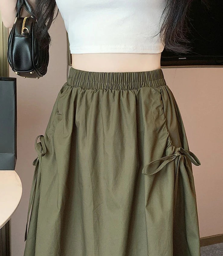 Drawstring Cargo Skirt - Stylish Elegant