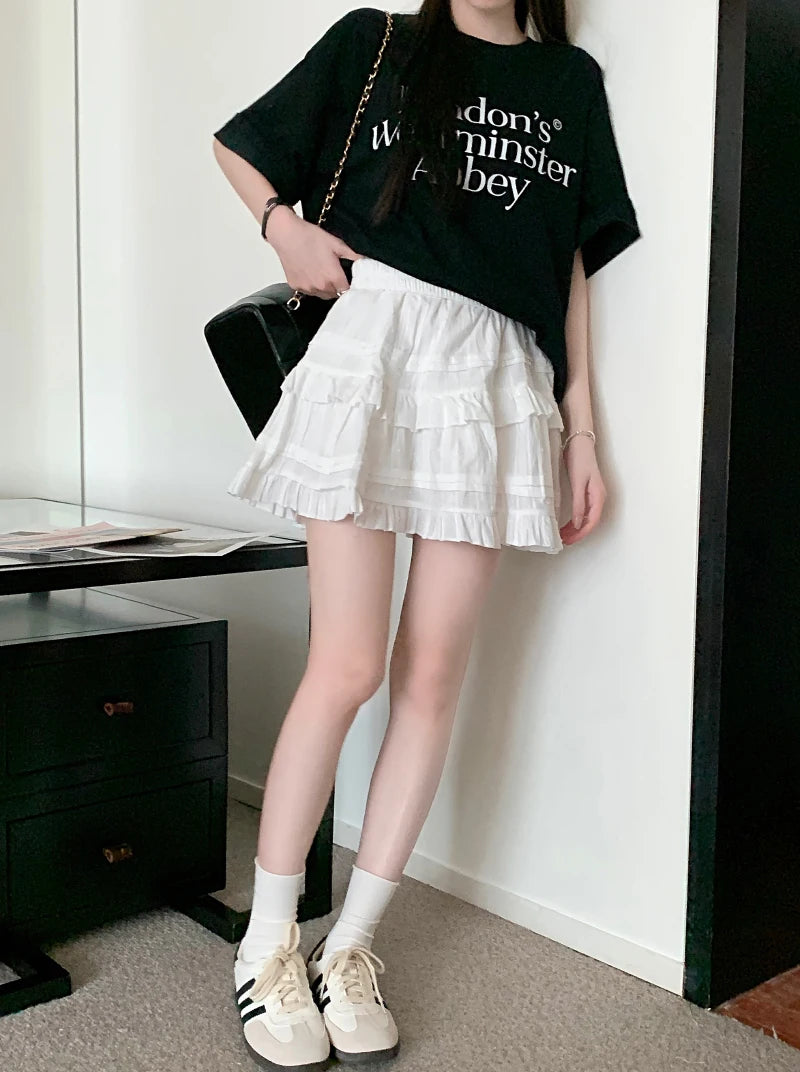 A-Line Mini Skirt - Preppy Street Style A