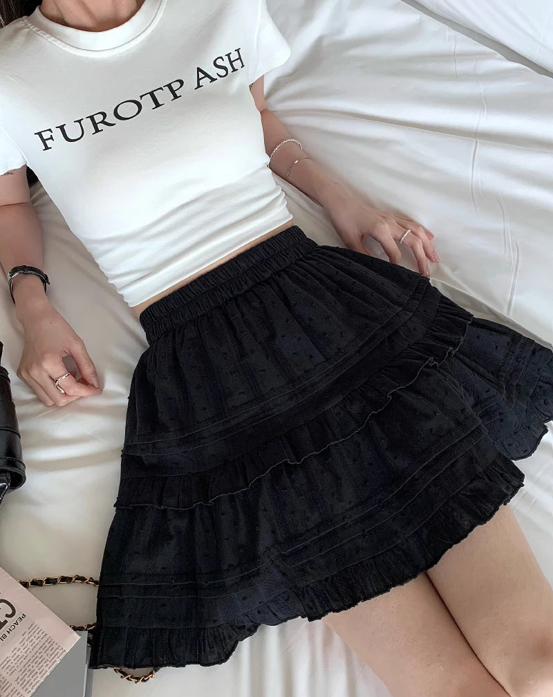 A-Line Mini Skirt - Preppy Street Style A