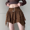 Minifalda Multicapa Mujer Retro Línea A