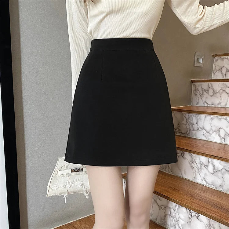 Ruffles Mini Skirt - High Waist A-Line Zipper Style A