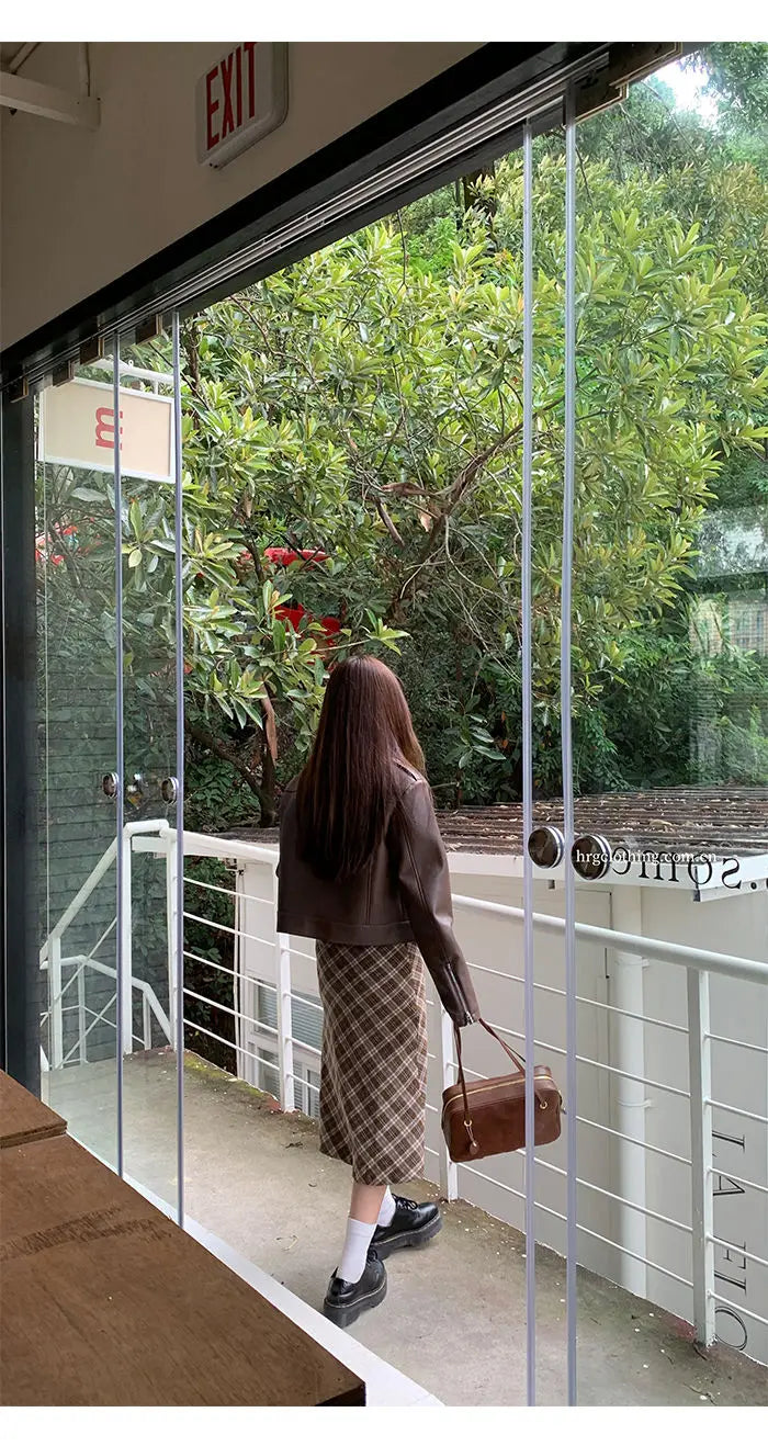 Falda Midi Cuadros Retro Y2K - Cintura Baja Estilo College