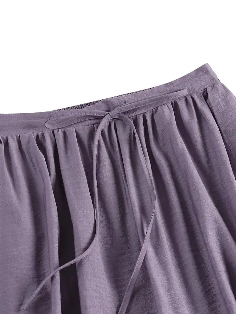 ZANZEA Elegant Faldas Flowy A-line Pleated Skirt 2024 Casual Women Elastic Waist Skirts Party Loose High Waist Solid Maxi Skirt