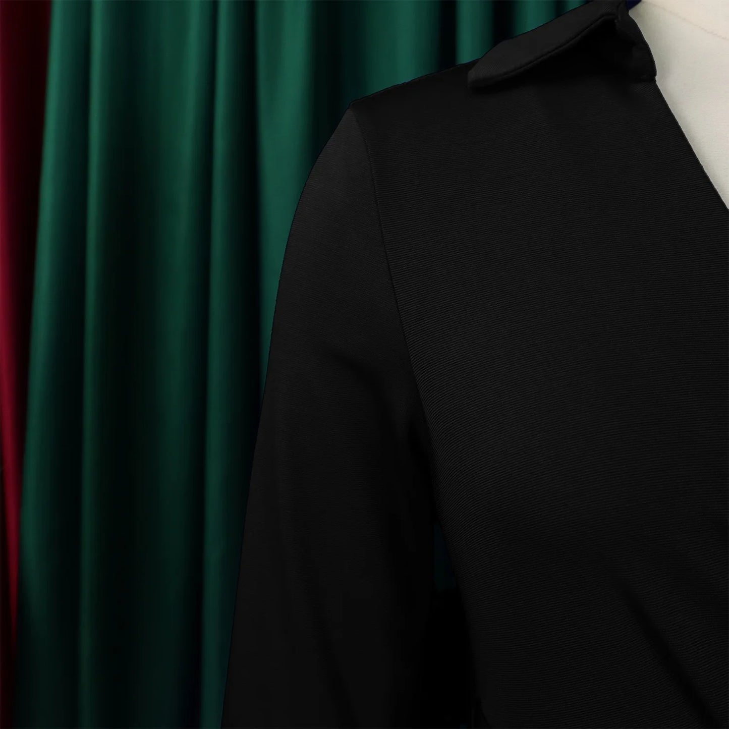 Office Dress - Turn Down Collar Belt Pleated African