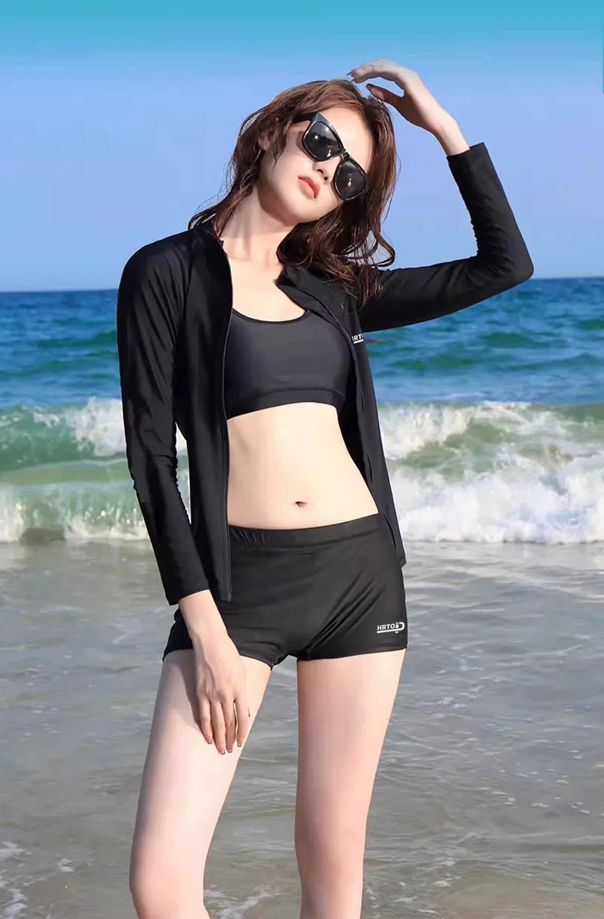 Woman Swimsuit Tankini Beachwear Women's Beach Cover-Up On The Sea Swimwear Suit Sexy 4 Pieces Long Sleeve Pants UV Protection