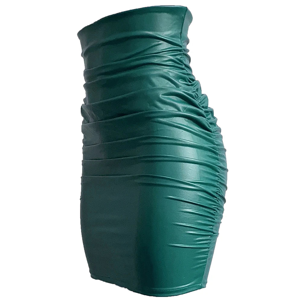 Minifalda Cuero PU Ajustada - Cintura Alta Sexy